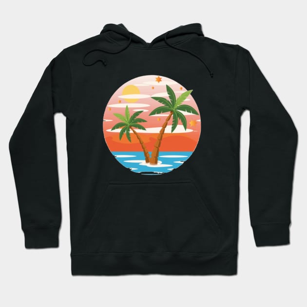 Palm Tree Vector image Hoodie by LENTEE